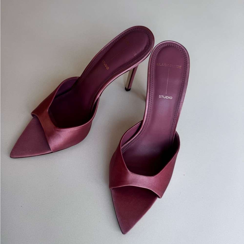 Black Suede Studio Dusty Rose/Pink Mules 8.5 - Picture 3 of 7